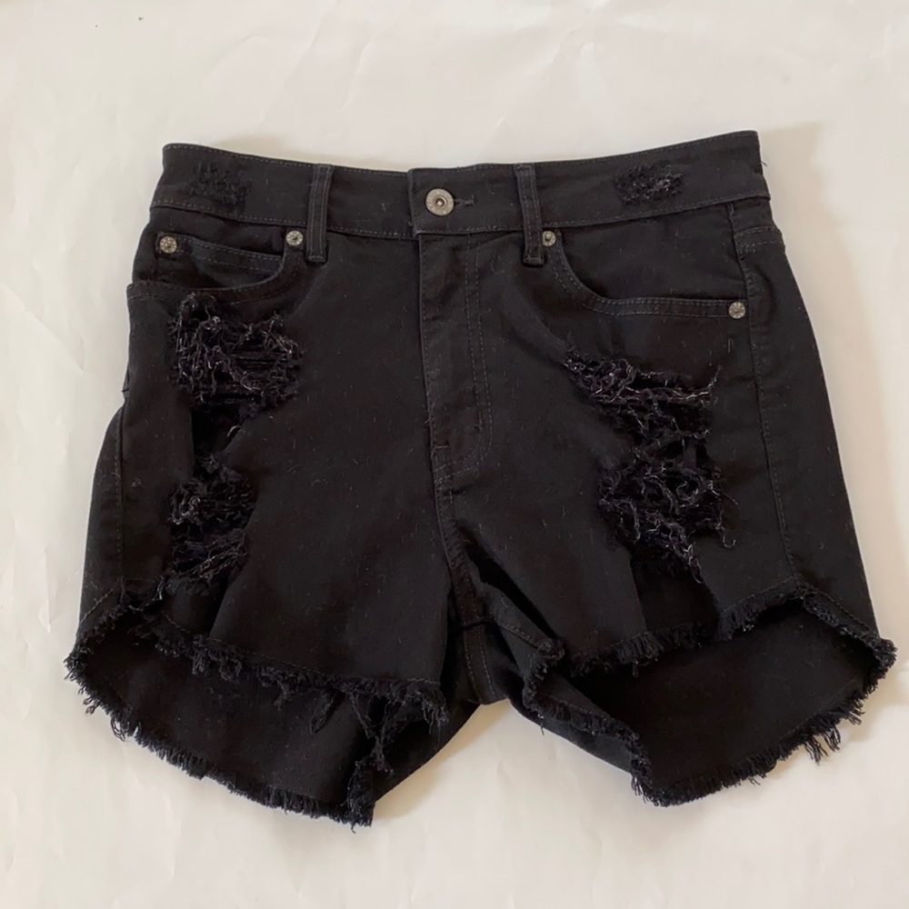 NWOT CARMAR Black Stretch Denim High Waist Shorts - Picture 2 of 9